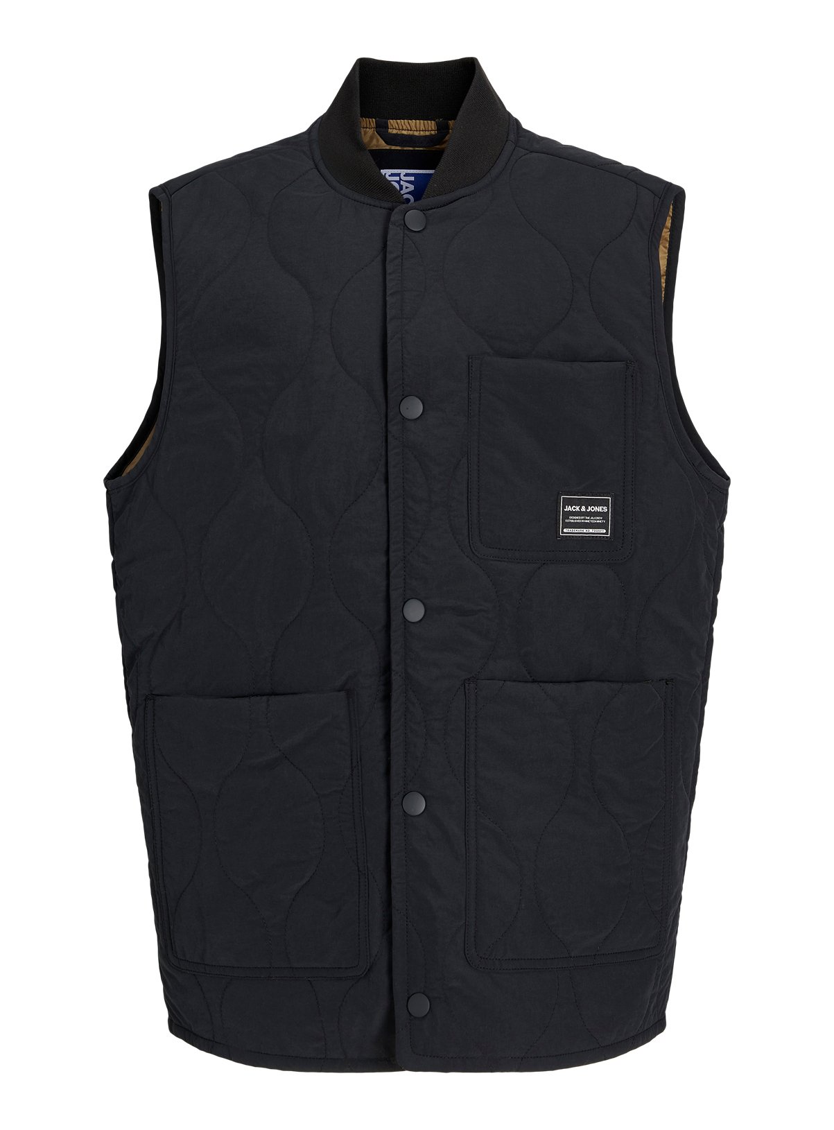 Black Black JACK & JONES JUNIOR Hero Liner Quilted Gilet - Jack and Jones Junior by Sainsbury's