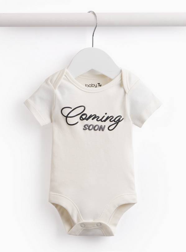 White Coming Soon Print Bodysuit Newborn
