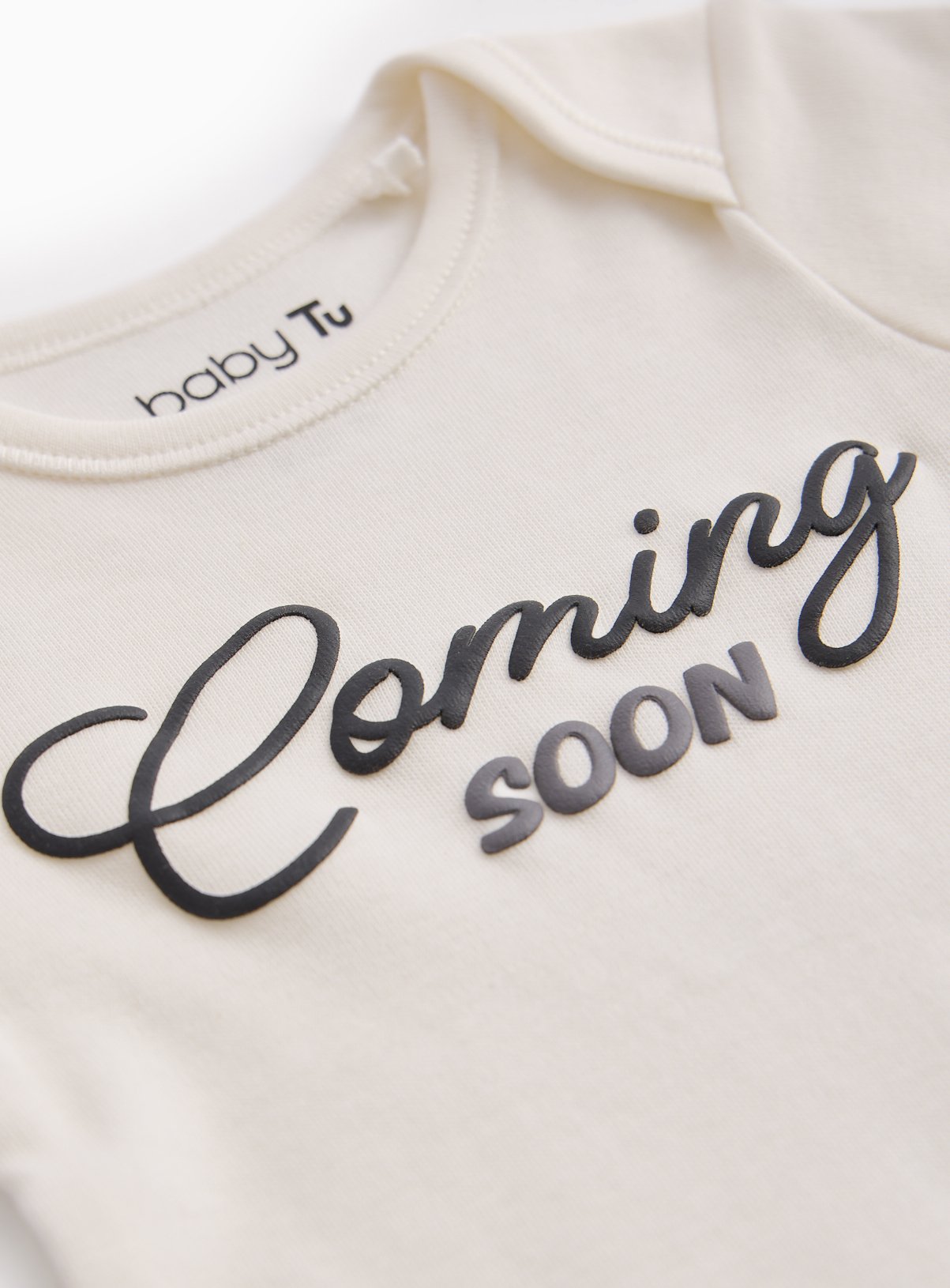 White Coming Soon Print Bodysuit Newborn - Image 2 thumbnail