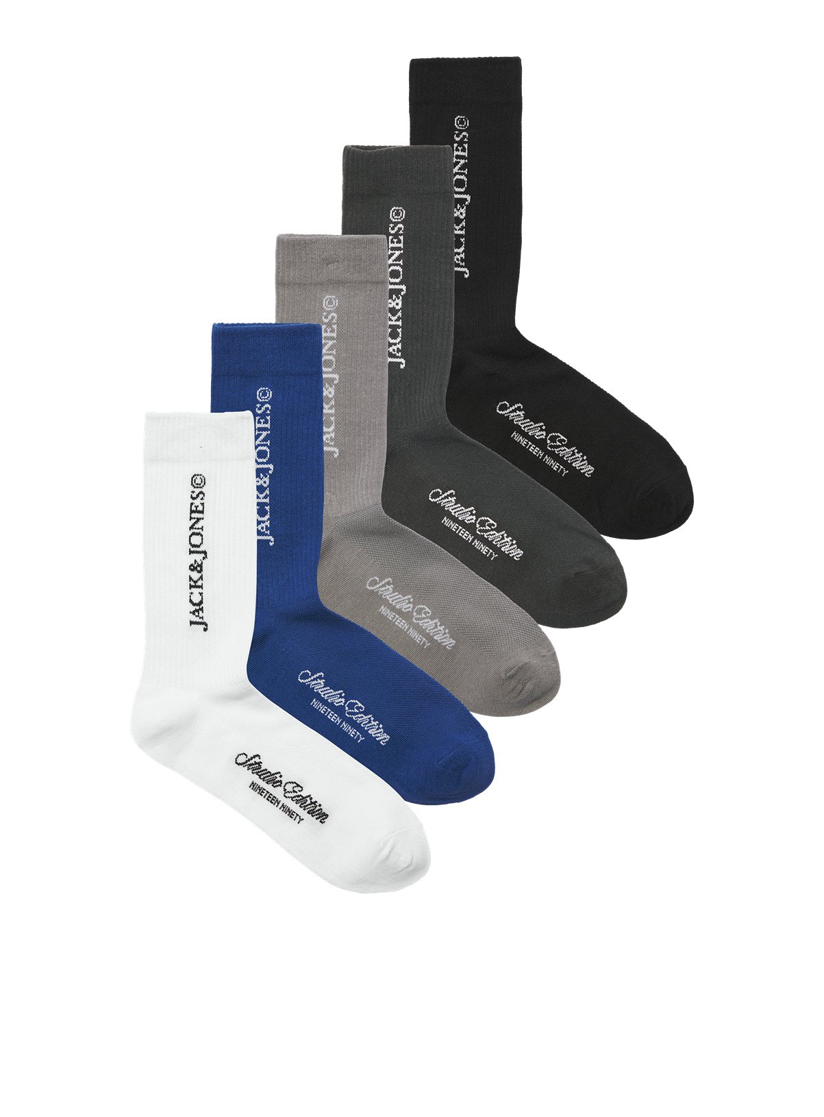 Grey Grey JACK & JONES JUNIOR Jay Tennis Socks 5 Pack - Jack and Jones Junior by Sainsbury's