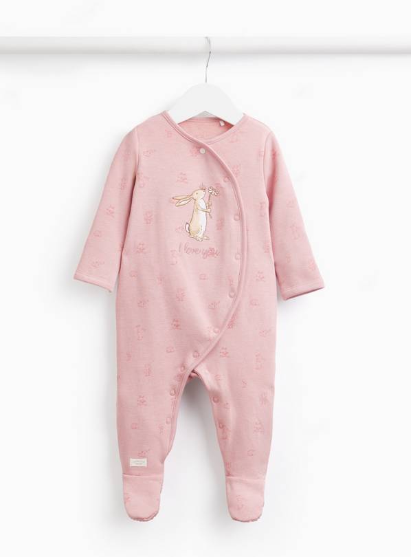 Pink Guess How Much I Love You Fleece Lined Sleepsuit Up to 1 mth