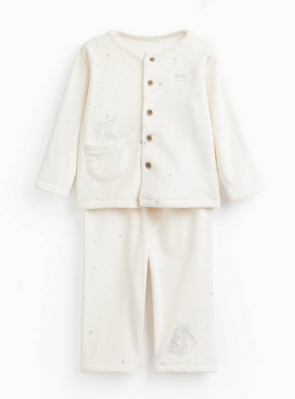 Cream Dumbo Print Fleece Cardigan & Trousers Set 6-9 months