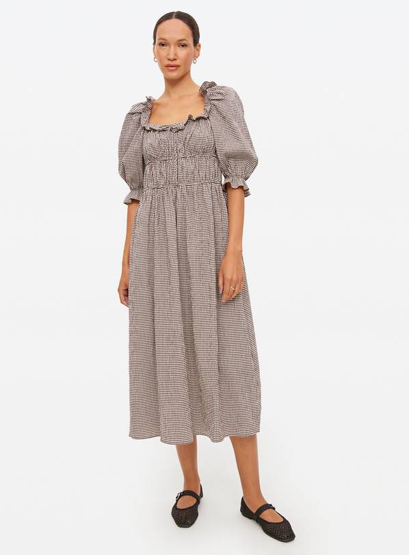 Brown Western Gingham Midaxi Dress 12