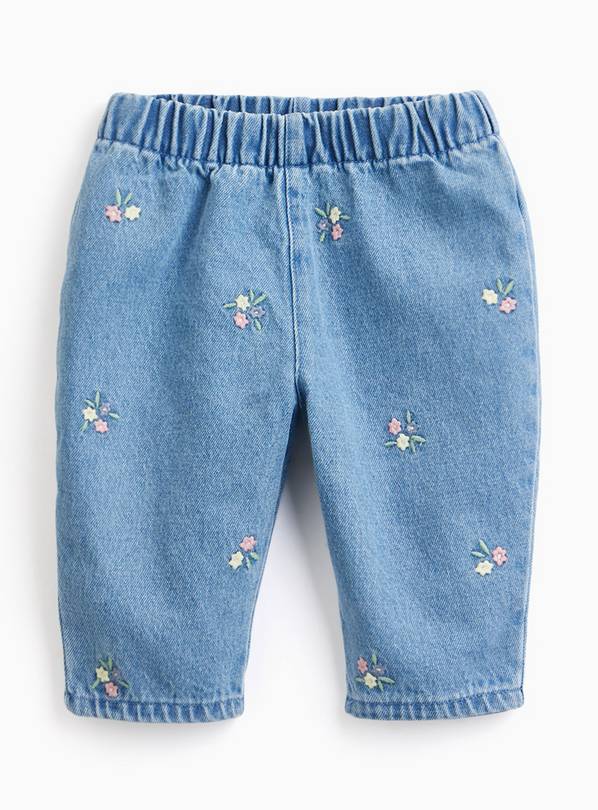 Blue Barrel Leg Denim Trousers 6-9 months