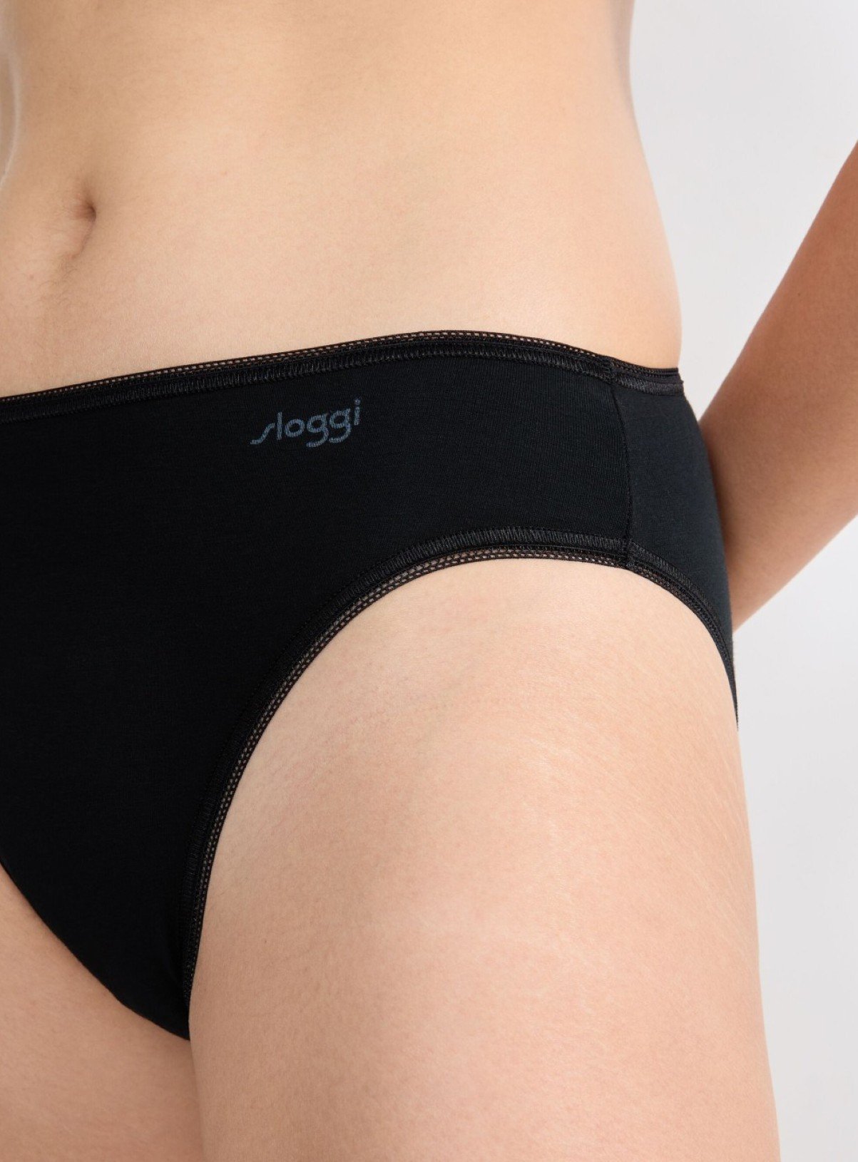 SLOGGI Pure Comfort Tai Knickers 2 Pack Black M - Image 3 thumbnail