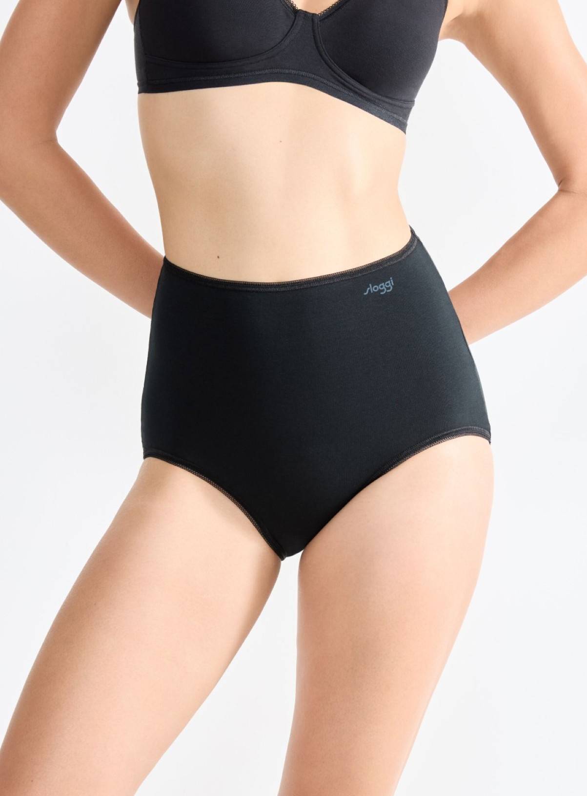 SLOGGI Pure Comfort Maxi Knickers 2 Pack Black S - Image 1