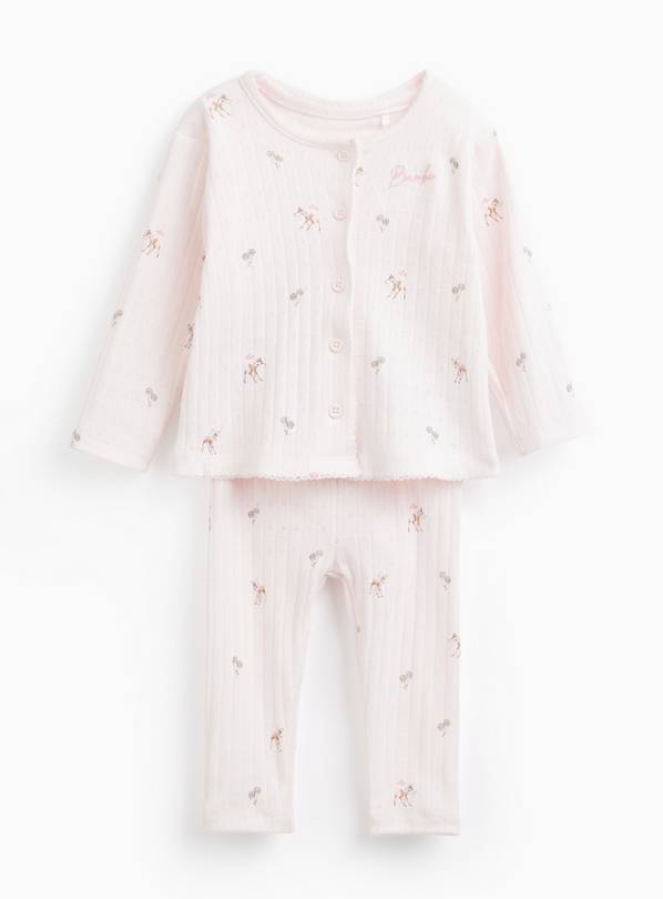 Pale Pink Bambi Pyjamas 3 Piece Set 12-18 months
