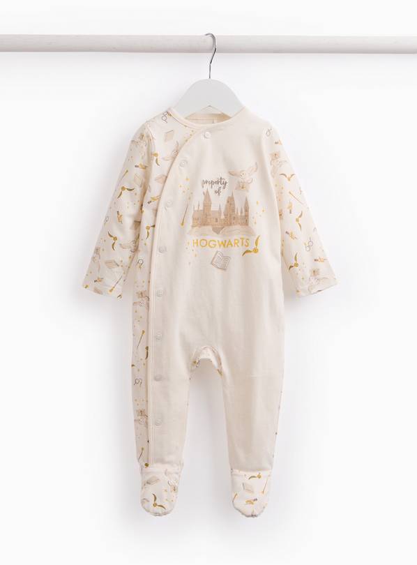 Cream Harry Potter Print Sleepsuit Newborn
