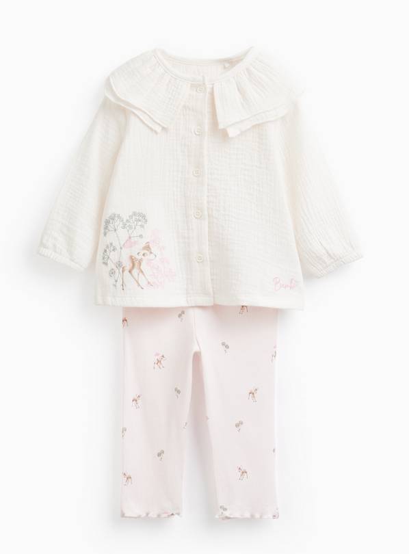 Cream Bambi Collared Top & Leggings Set 6-9 months