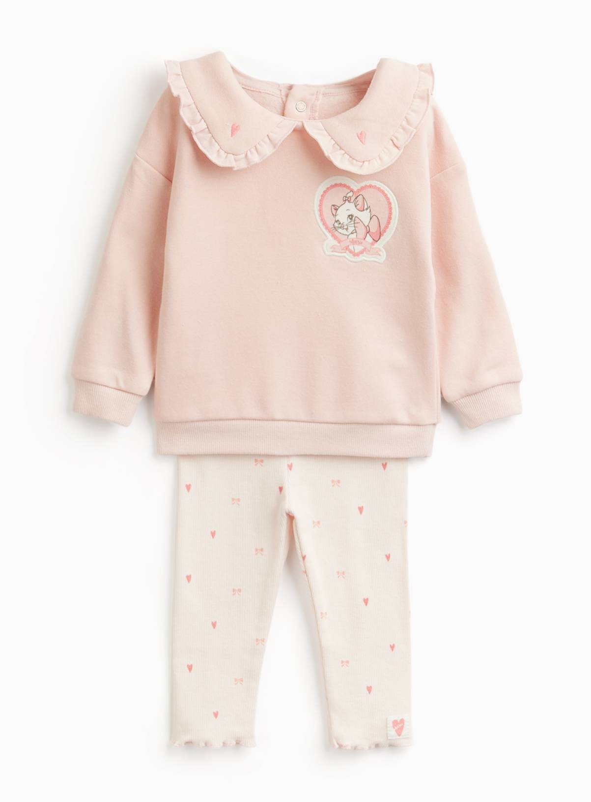Pink Aristocats Collared Sweatshirt & Leggings Set 6-9 months - Image 1