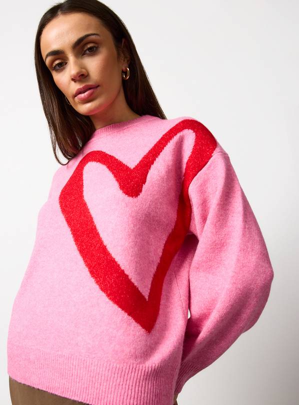 Pink Valentine's Day Heart Print Jumper 16