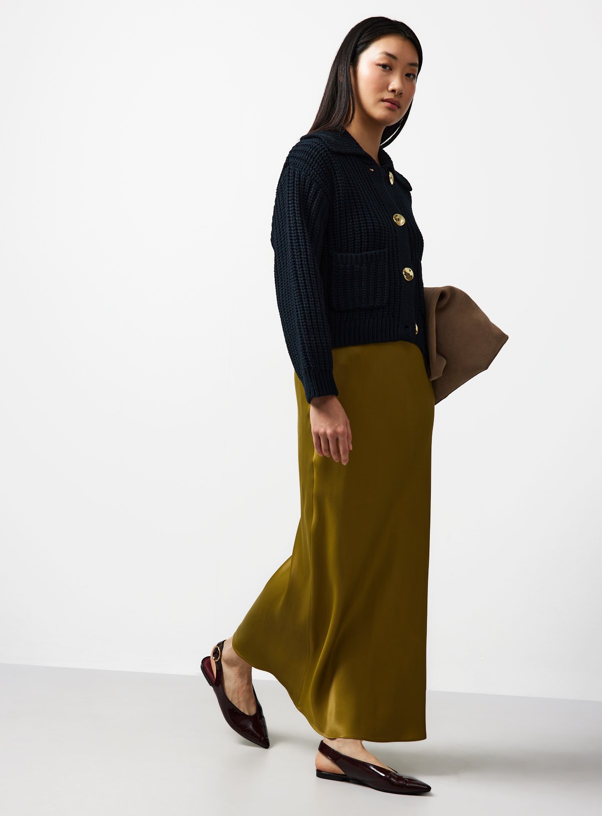 Black Chunky Gold Button Cardigan S - Image 2 thumbnail