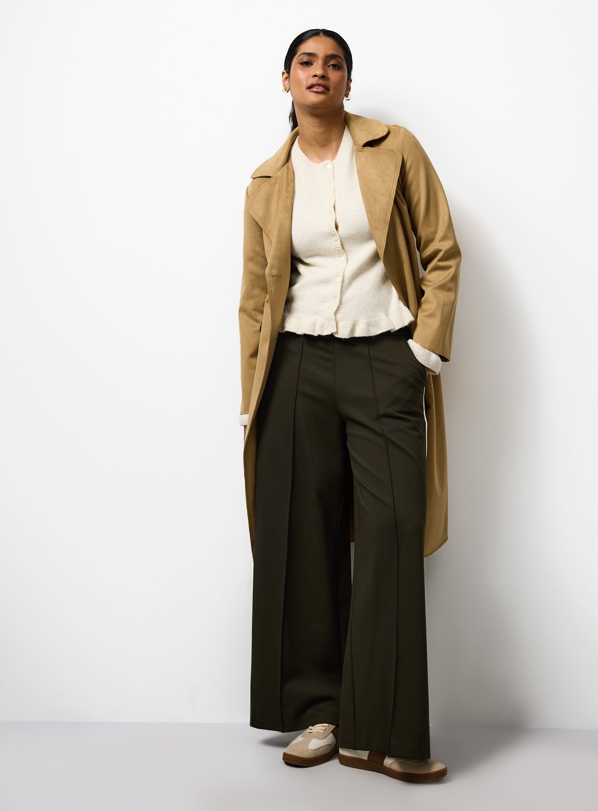 Cream Frill Hem Button Cardigan 22 - Image 2 thumbnail