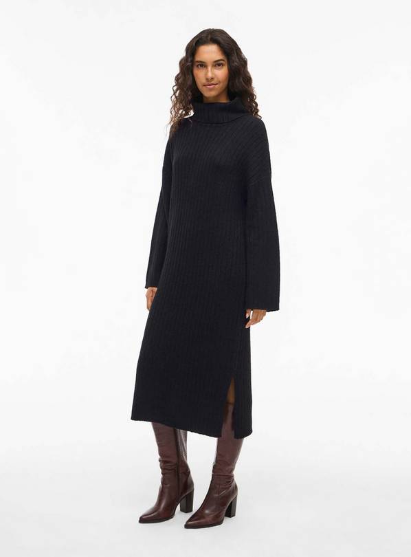 VILA Rollneck Long Sleeved Knit Dress XL