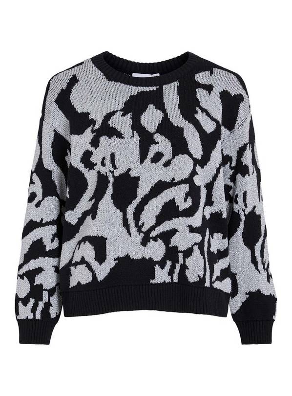 VILA Beca O Neck Long Sleeved Glitter Knit Top L