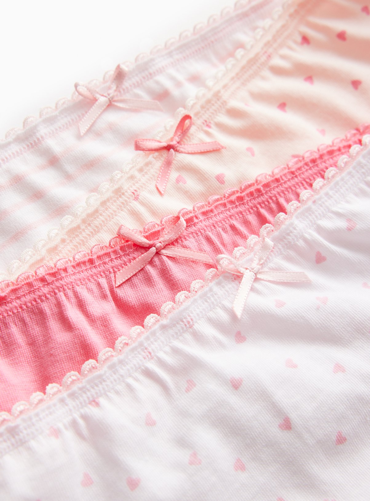 Pink Heart Printed Cotton Briefs 10 Pack 6-7 years - Image 2 thumbnail