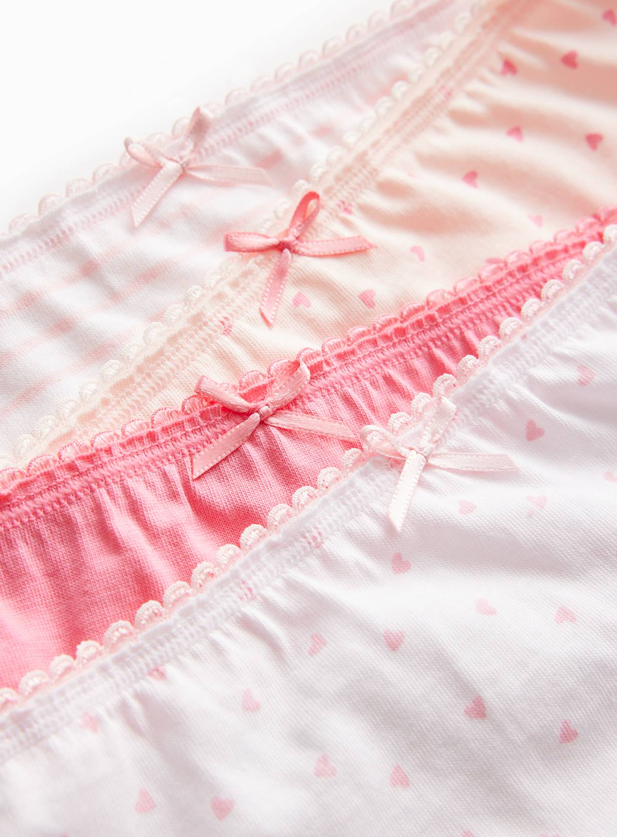 Pink Heart Printed Cotton Briefs 10 Pack 6-7 years - Image 2
