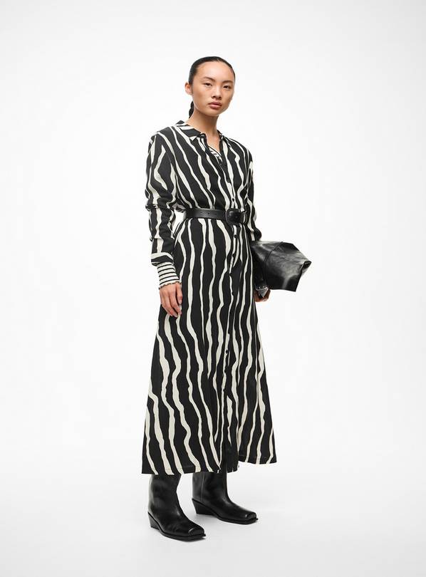 VILA Long Sleeved Ankle Shirt Dress 12