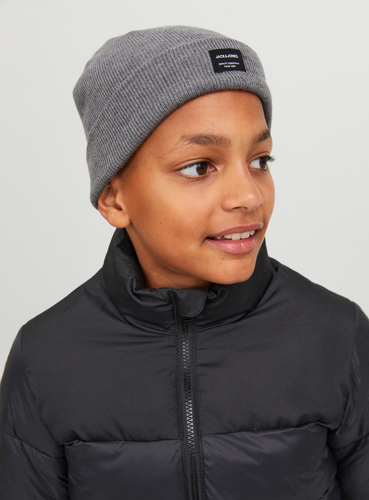 Grey JACK & JONES JUNIOR DNA Beanie Grey - Jack and Jones Junior by Sainsbury's