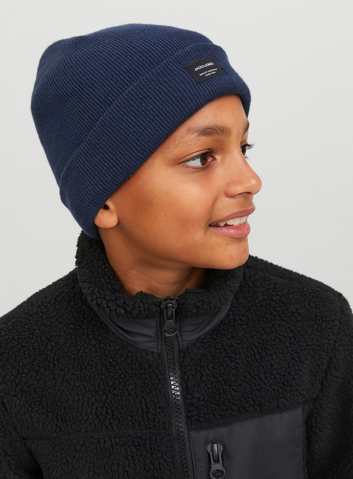 Navy JACK & JONES JUNIOR DNA Beanie Navy - Jack and Jones Junior by Sainsbury's