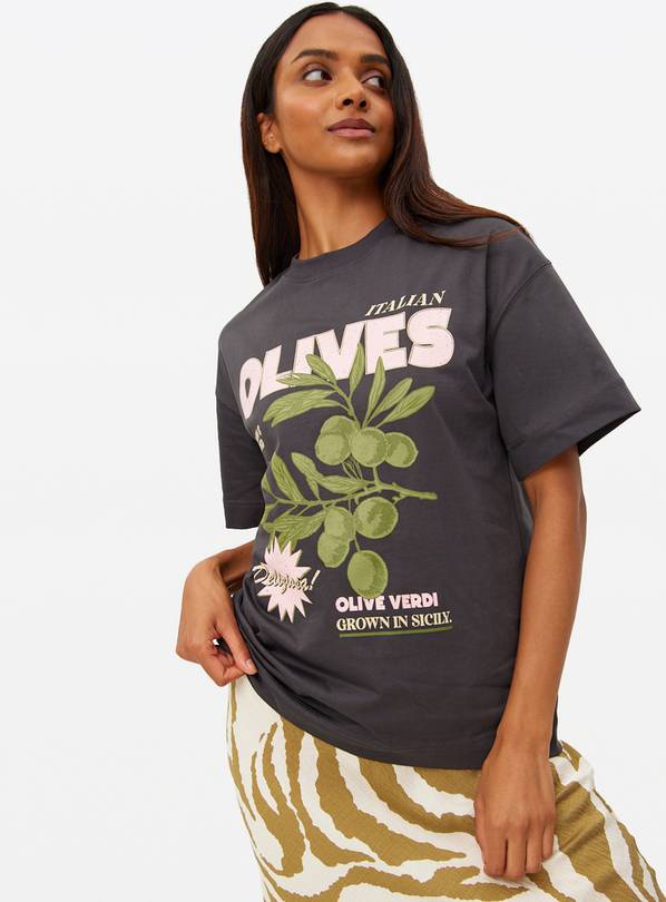 Olives Graphic Oversized T-Shirt L
