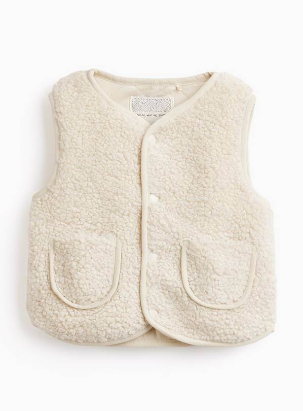 Cream Borg Fleece Gilet 12-18 months