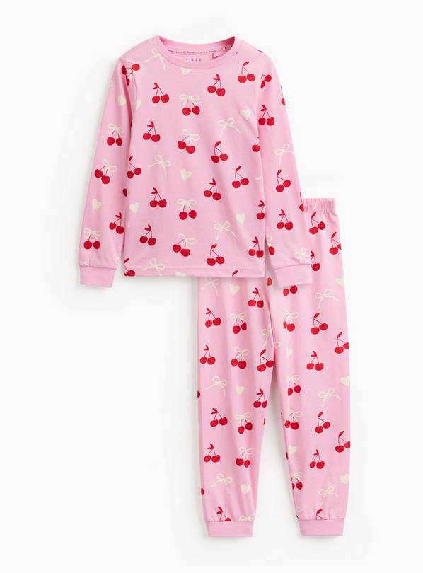 Pink Cherries & Bows Printed Pyjamas 7-8 years