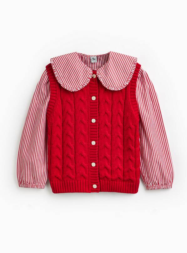 Red Knitted Tank & Shirt 7 years