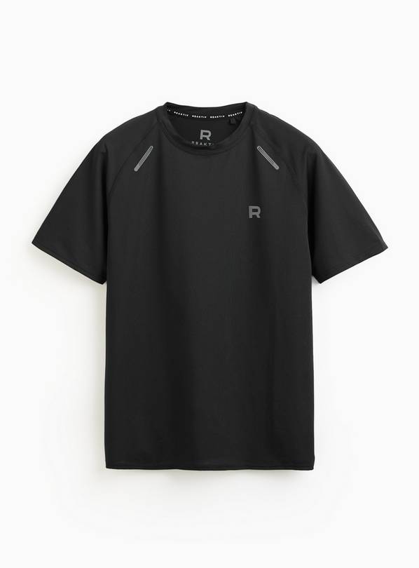 REAKTIV Black Short Sleeve Mesh Tee L