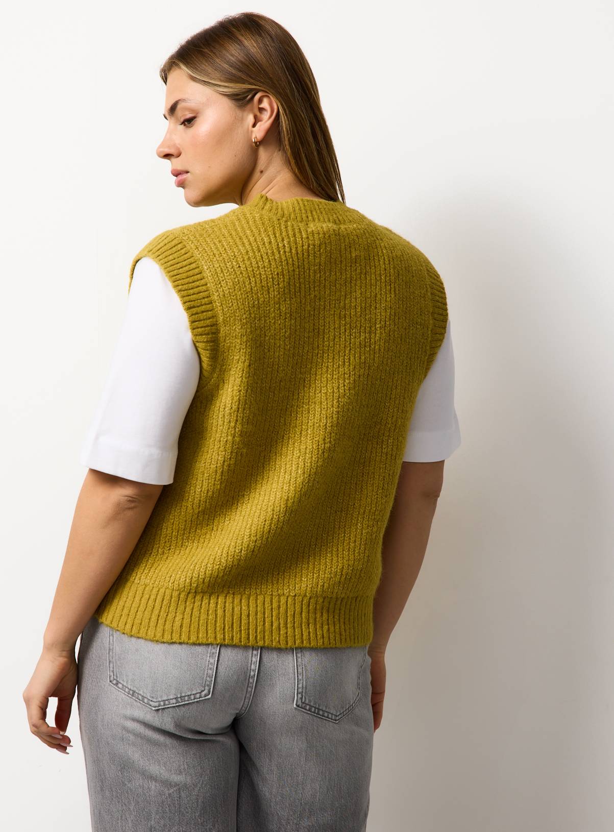Green Ribbed Knitted Tank Top XS - Image 4