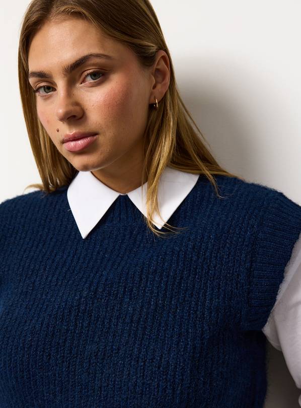 Buy Navy Ribbed Knitted Tank Top L | Workwear | Argos