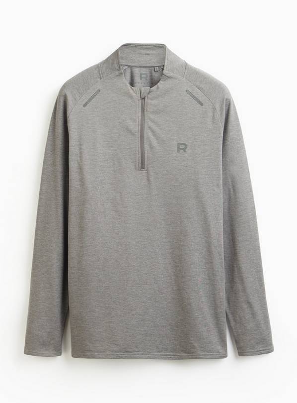 REAKTIV Charcoal Soft Touch Long Sleeve Half Zip Tee XXL