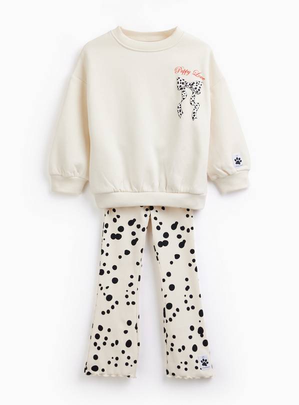 Cream 101 Dalmatians Sweat & Flare Set 1-2 years