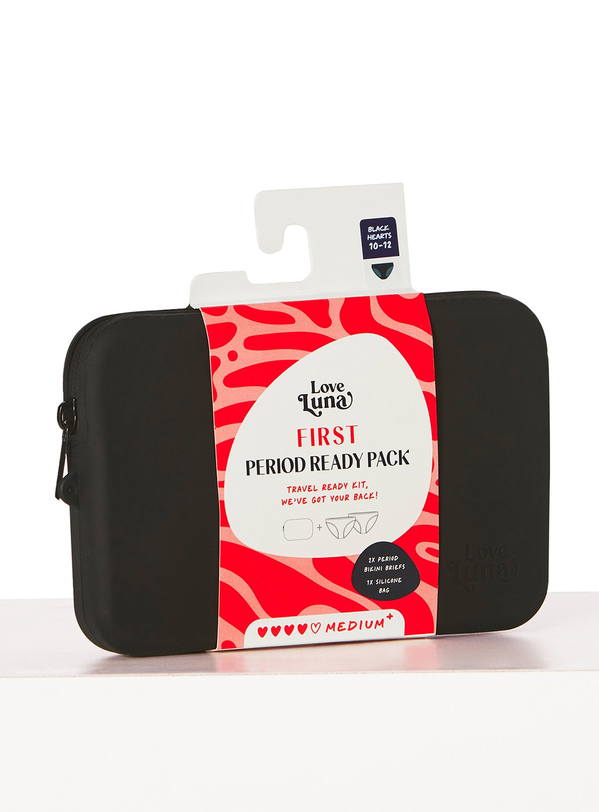 LOVE LUNA First Teen Period Ready 2 Pack Bikini Brief & Zip Bag 11-12 years - Image 1 thumbnail
