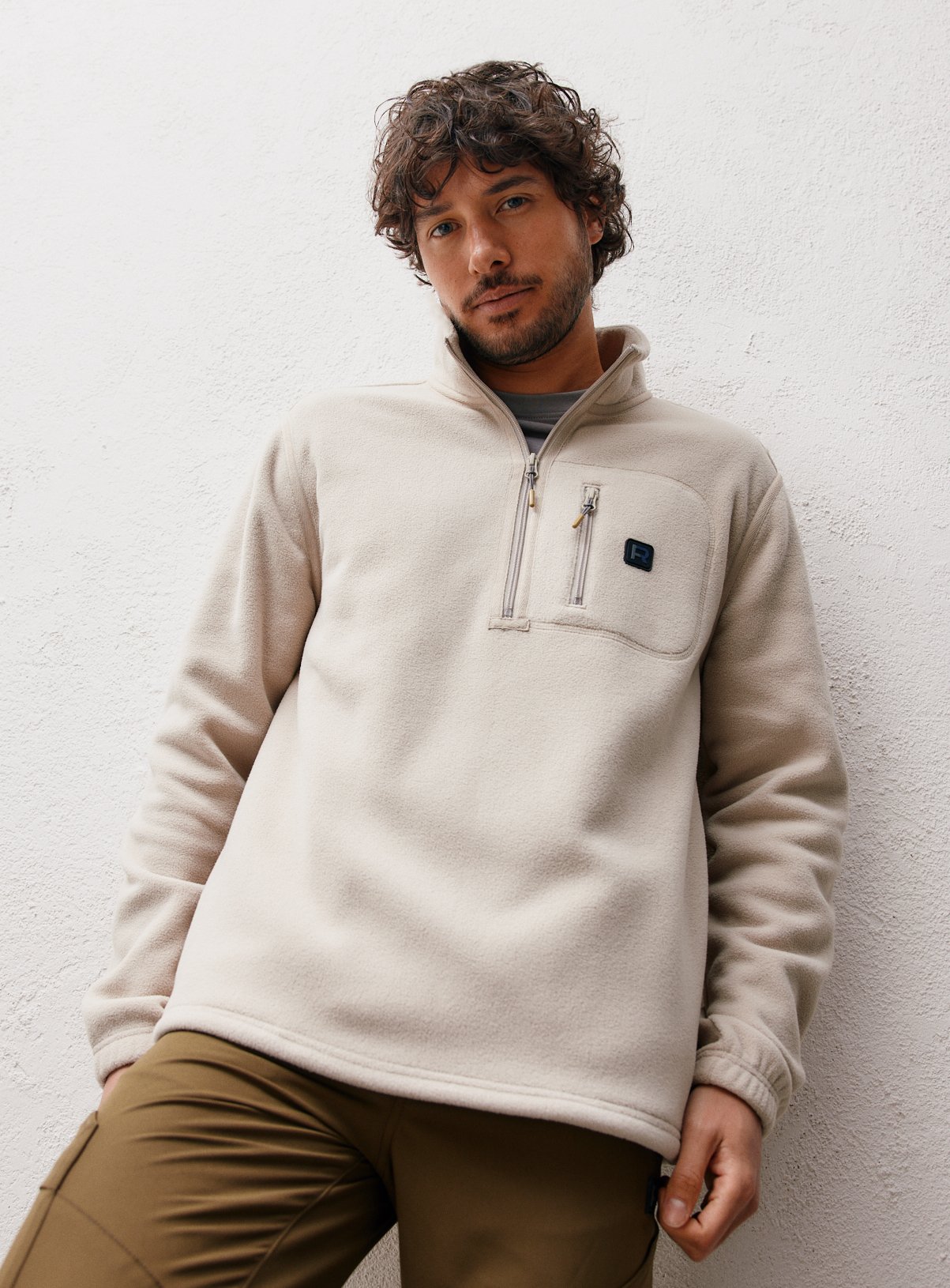 Men's Cream REAKTIV Half Zip Fleece