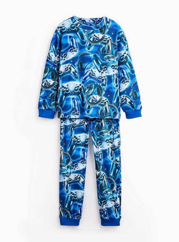 Blue Gamer Print Slinky Pyjamas 11-12 years