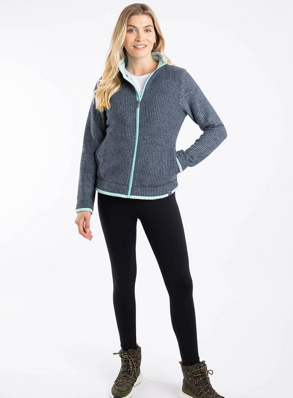 WEIRD FISH Ariana Full Zip Grid Fleece Navy 22