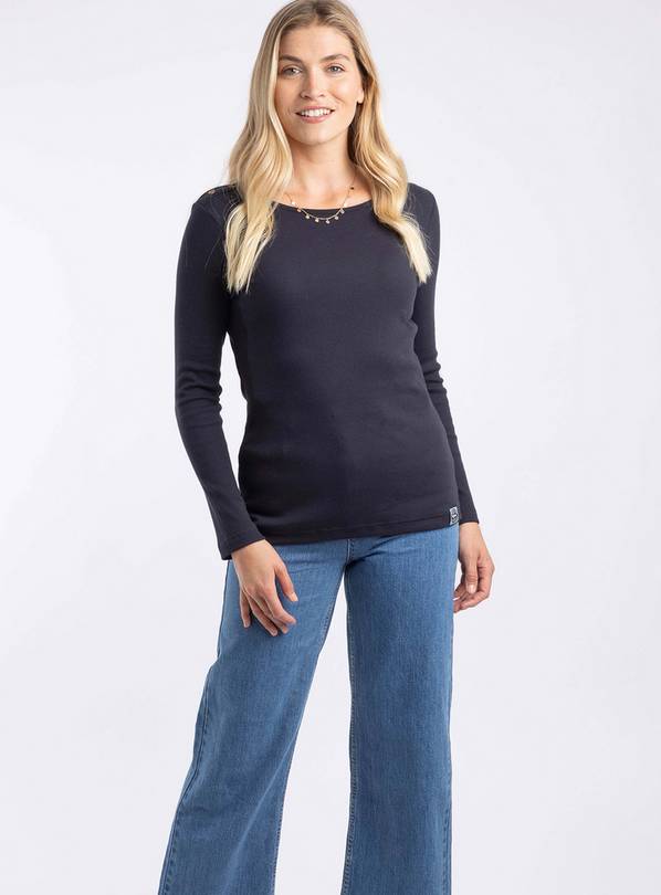 WEIRD FISH Maine Organic Cotton Long Sleeve Outfitter T Shirt Black 16