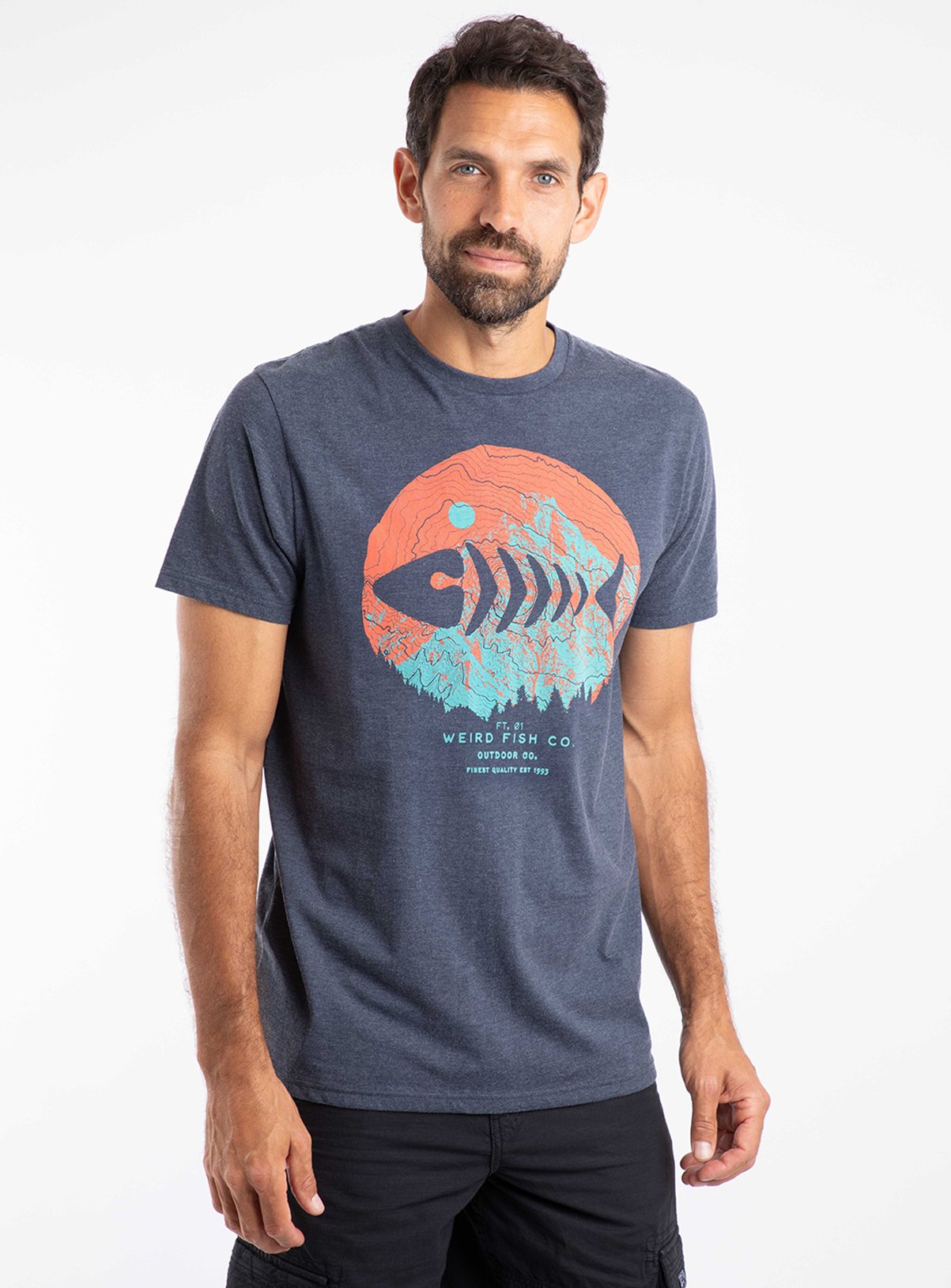 Men's Navy WEIRD FISH Explorer Graphic T Shirt