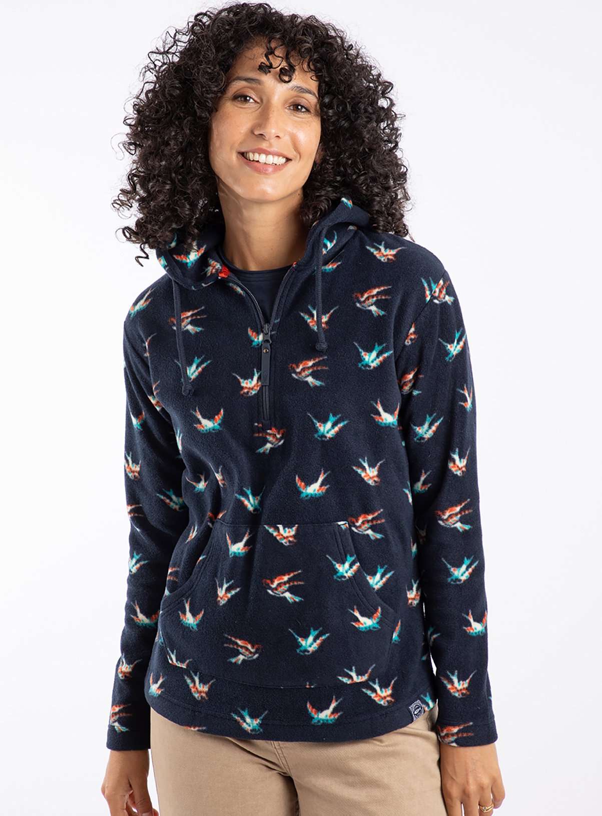 WEIRD FISH Lana 1/4 Zip Printed Micro Fleece Hoody 8 - Image 2 thumbnail