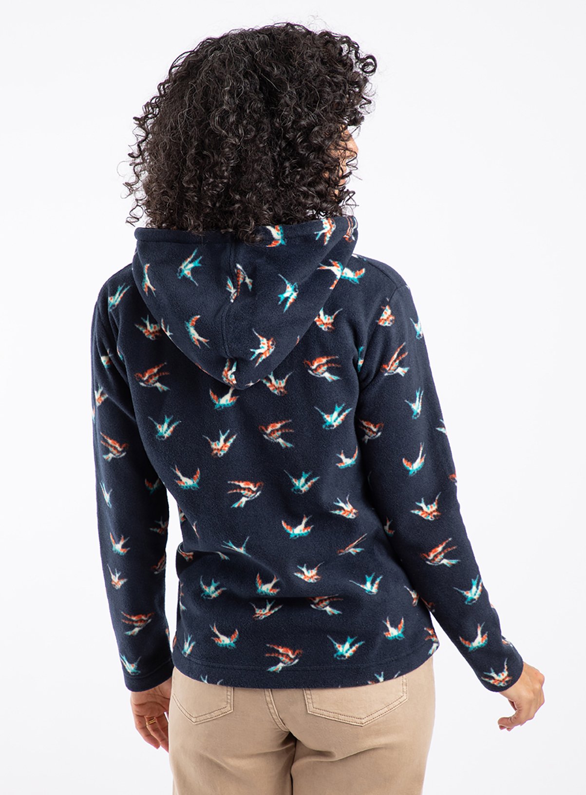 WEIRD FISH Lana 1/4 Zip Printed Micro Fleece Hoody 8 - Image 4 thumbnail