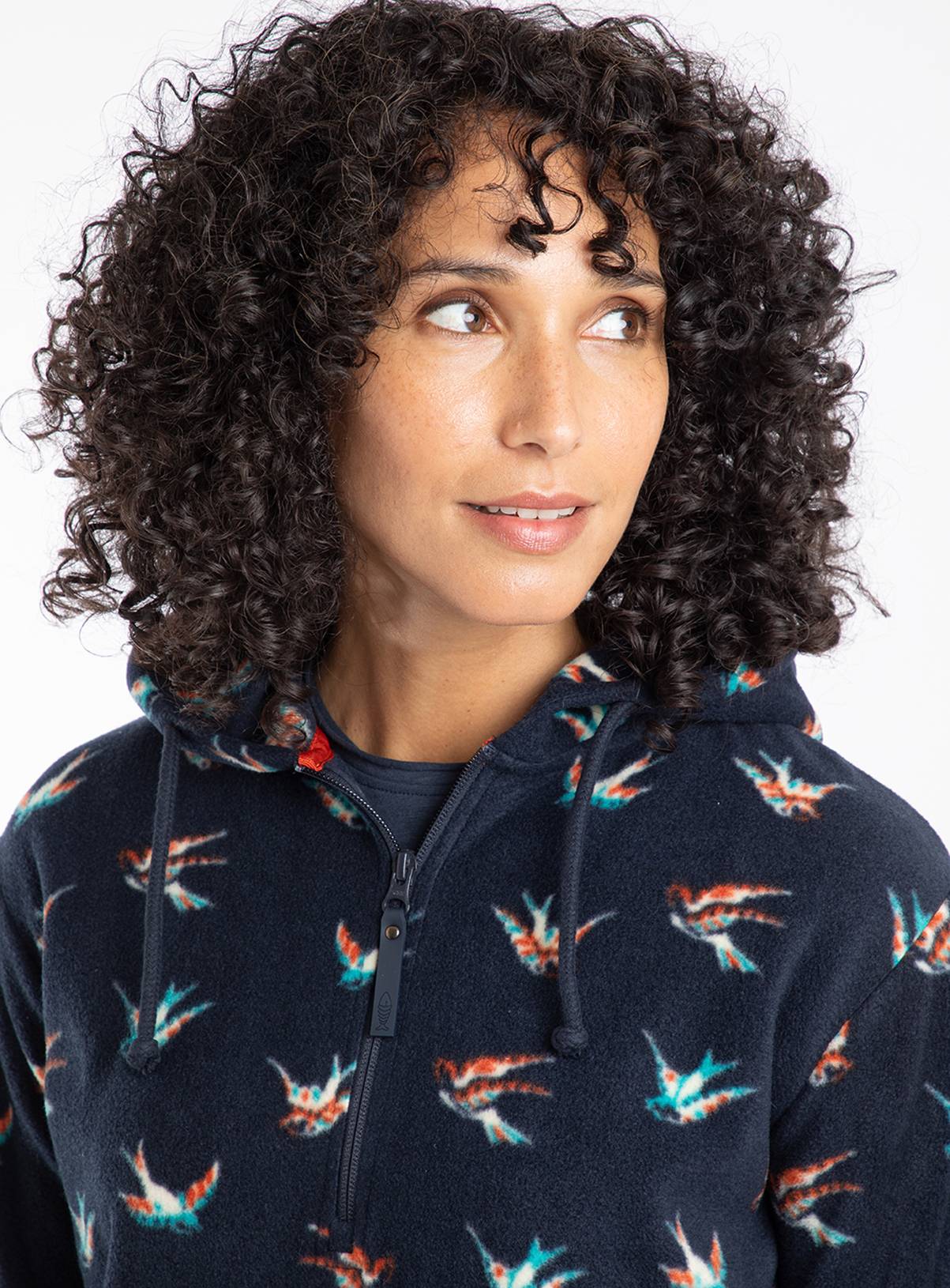 WEIRD FISH Lana 1/4 Zip Printed Micro Fleece Hoody 8 - Image 6