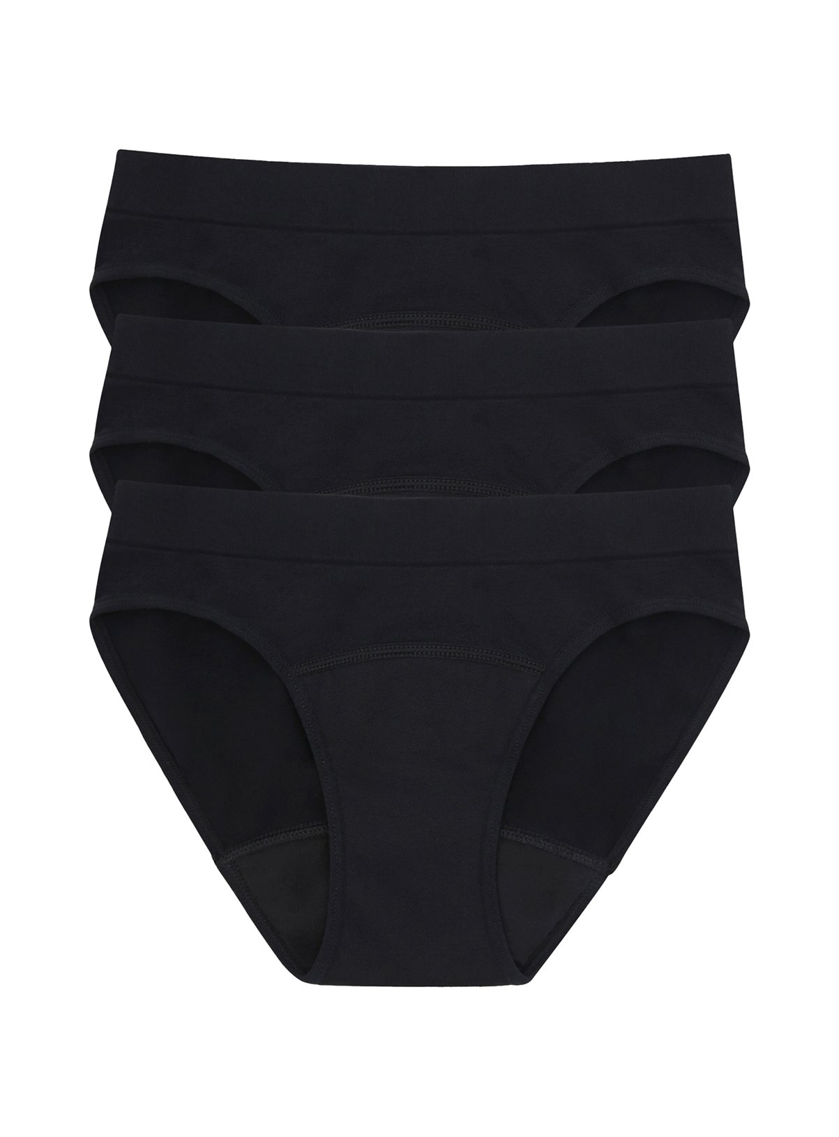LOVE LUNA Ladies 3 Pair Pack Period Seamfree Bikini Brief 8-10 - Image 1 thumbnail