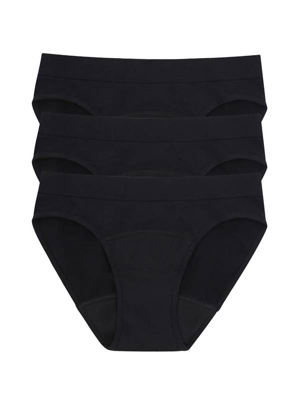 LOVE LUNA Ladies 3 Pair Pack Period Seamfree Bikini Brief 8-10
