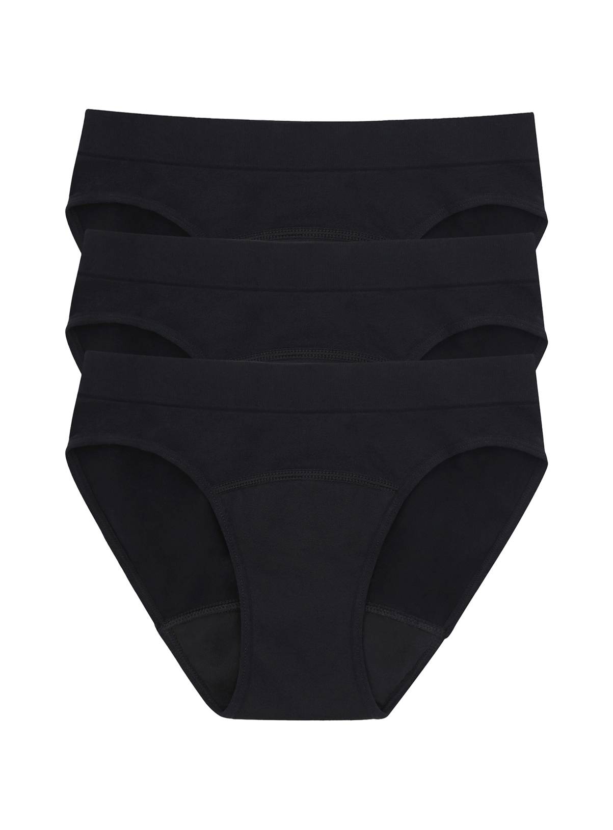 LOVE LUNA Ladies 3 Pair Pack Period Seamfree Bikini Brief 8-10 - Image 1