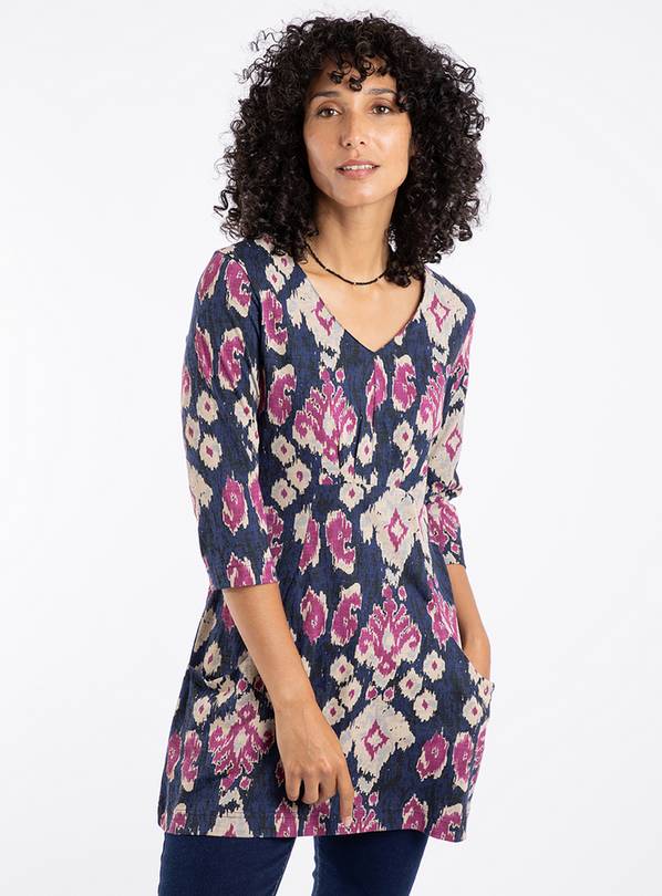WEIRD FISH Arielle Printed Jersey 3/4 Sleeve Tunic 22