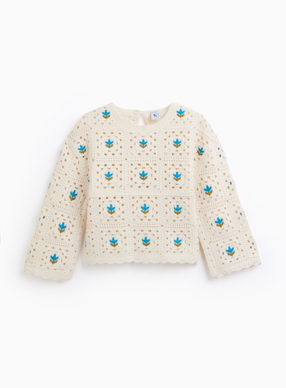 Cream Crochet Knit Jumper 13-14 years - Image 1 thumbnail