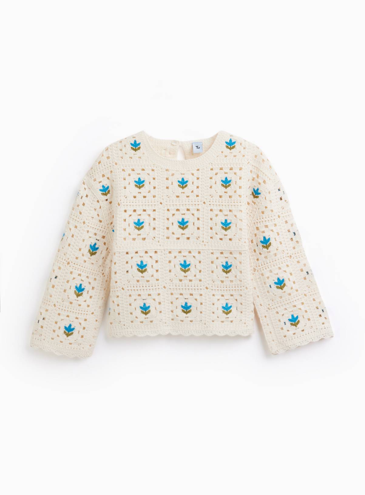 Cream Crochet Knit Jumper 13-14 years - Image 1