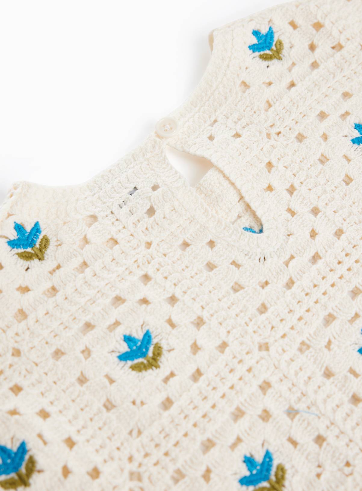 Cream Crochet Knit Jumper 13-14 years - Image 2