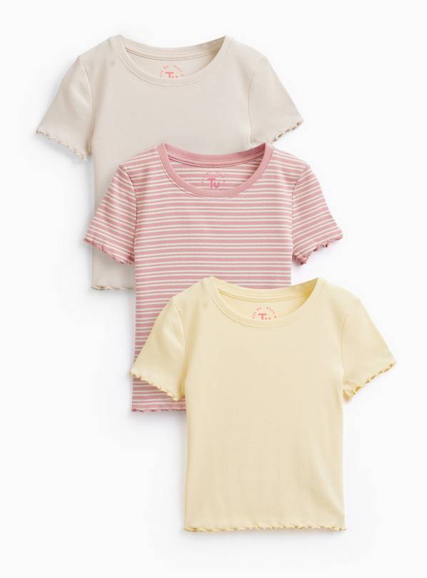 Striped Ribbed Relaxed Tops 3 Pack 5-6 years